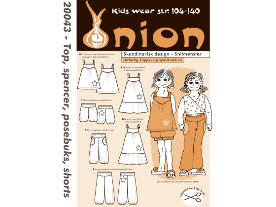 20043  ONION KIDS TOP, SPENCER, POSEBUKS, SHORTS