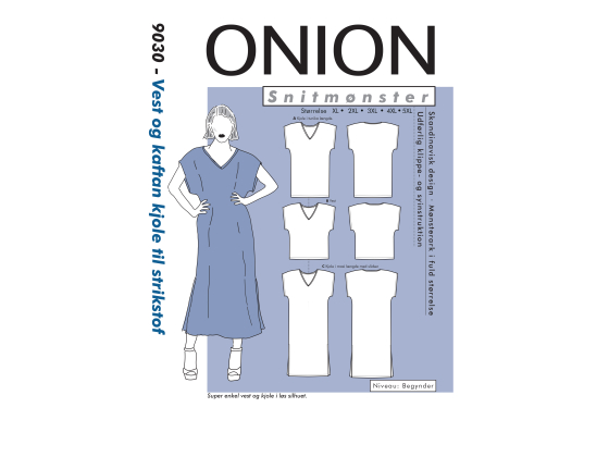 9030  ONION PLUS, VEST OG KAFTAN KJOLE TIL STRIKSTOF