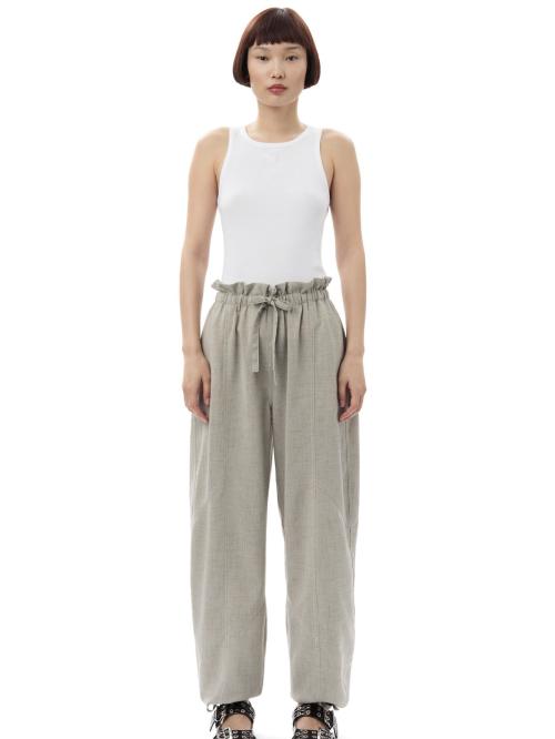 Light Melange Suiting Elasticated Waist Pants