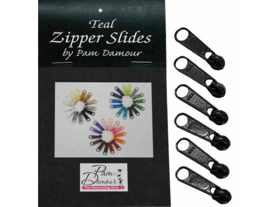 ZIP/K  6 Large Tab Zipper Slides Black