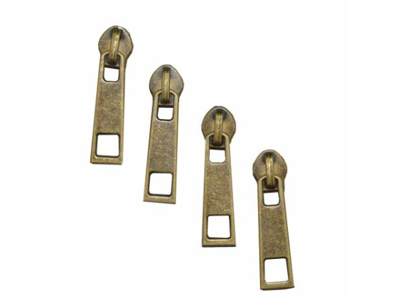 PUL/BRZ  Bronze Zipper Pulls, Pack of 4