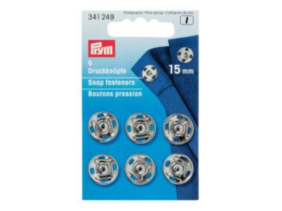 341249  TRYKknapp15 MM SØLV (6 STK)