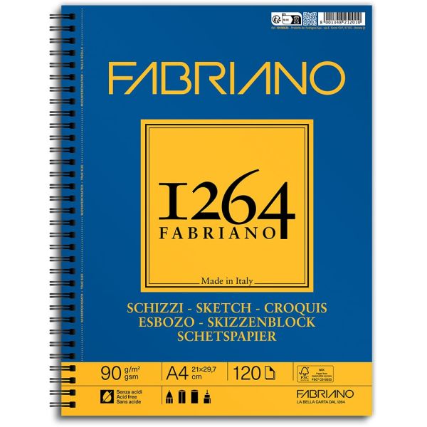 Fabriano 1264 Sketch – Spiral Langside 90g A4 120ark