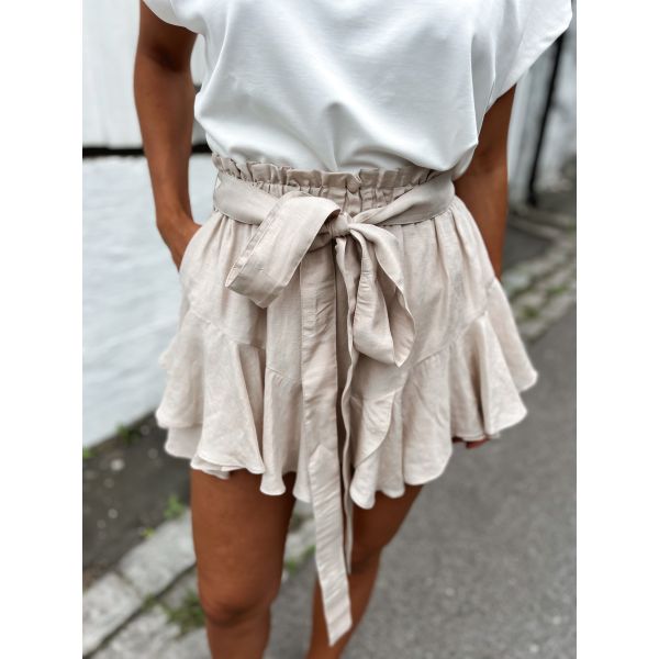 Linen Skirt Shorts - Beach Beige