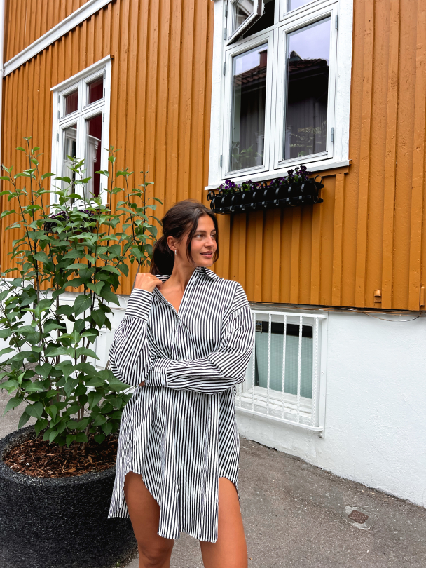 Big Shirt Dress - Black Stripe  - Image 5