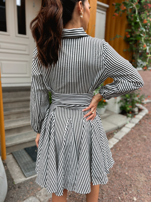 Bon Weekend Dress - Black Stripe - Image 3
