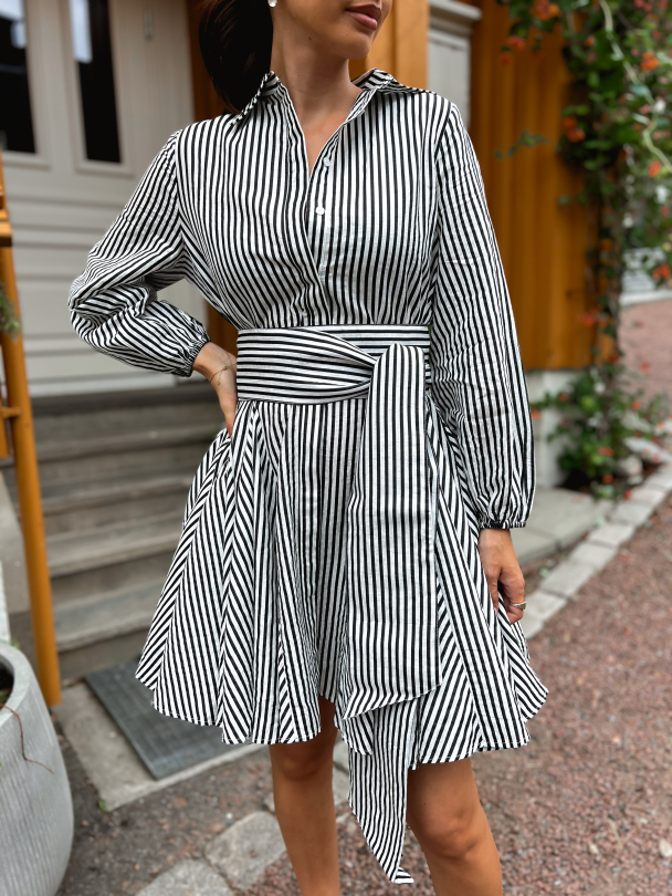 Bon Weekend Dress - Black Stripe - Image 1