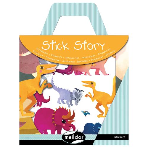 Stick story Klistremerker og hefte – 15×19,5cm – Dinosaur