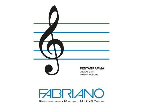 Fabriano Musica Album A4 – 16 ark 80g med notelinjer