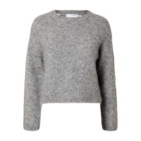 Gabella Pullover Knit - Light Grey Melange
