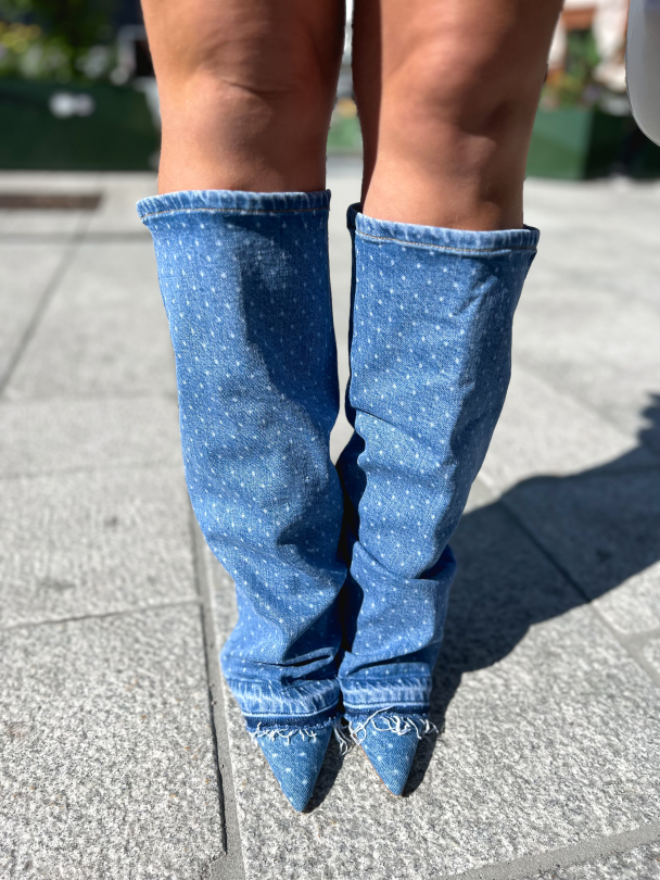 Anie Dotted Denim - Dusty Blue - Image 3