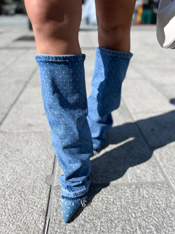 Anie Dotted Denim - Dusty Blue - Image 1