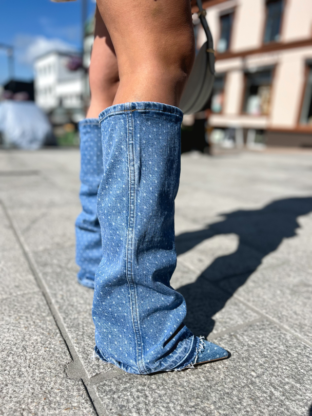 Anie Dotted Denim - Dusty Blue - Image 4