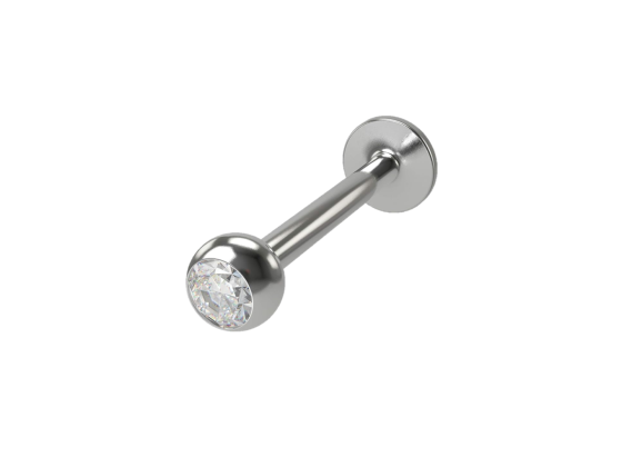 Ørepiercing - Kule m. blank stein 4mm