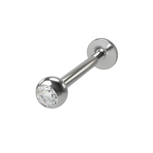 Ørepiercing - Kule m. blank stein 4mm