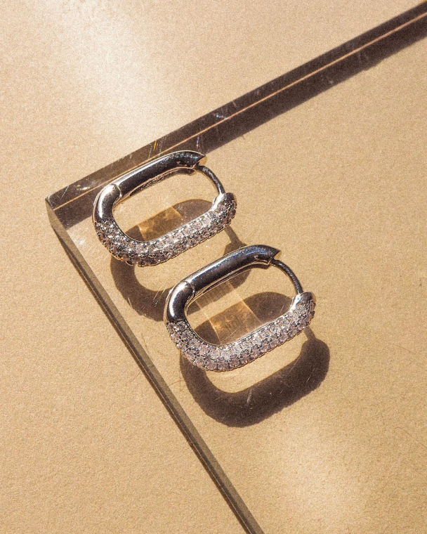 LUV AJ Pave Chain Link Hoops - Image 1