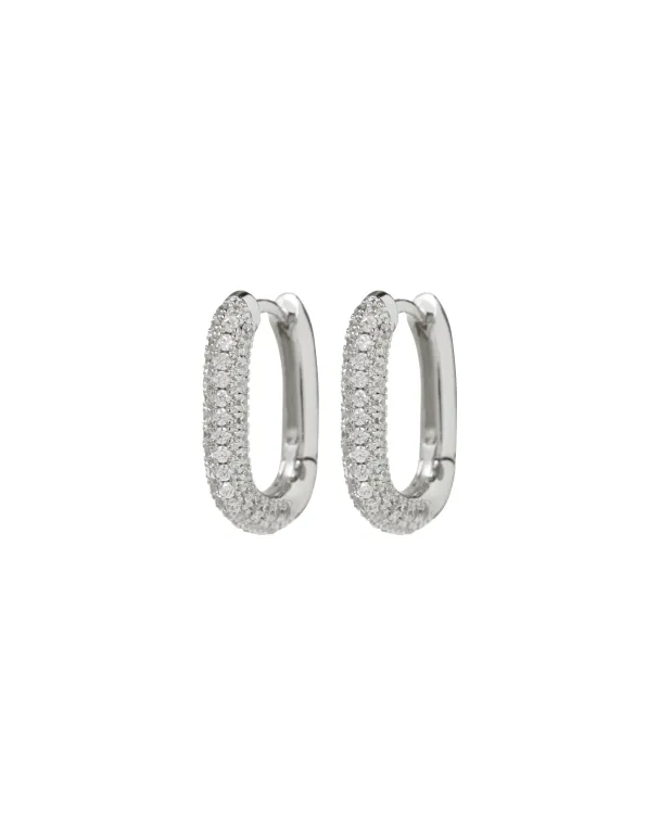 LUV AJ Pave Chain Link Hoops - Image 3