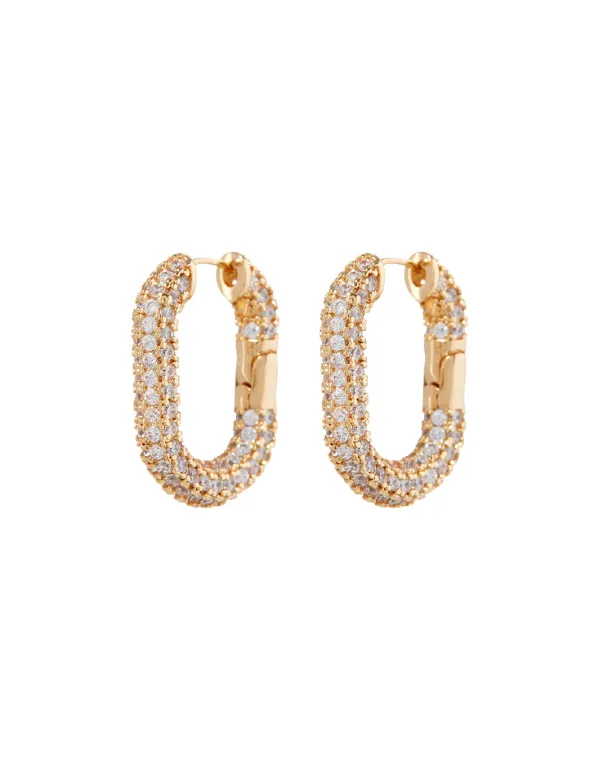 LUV AJ XL Pave Chain Link Hoops - Image 2