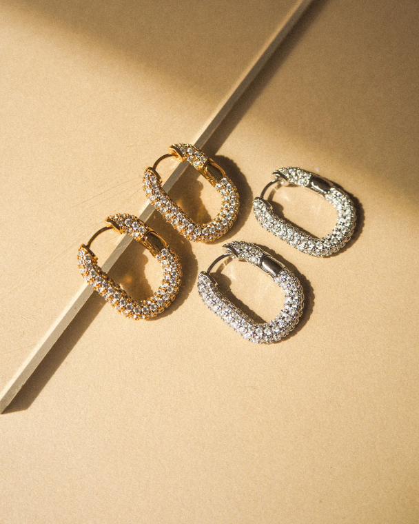 LUV AJ XL Pave Chain Link Hoops - Image 3