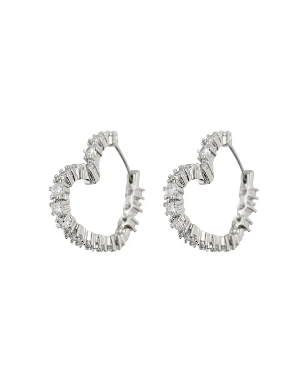 LUV AJ Diamond Heart Bijoux Hoops - Image 1