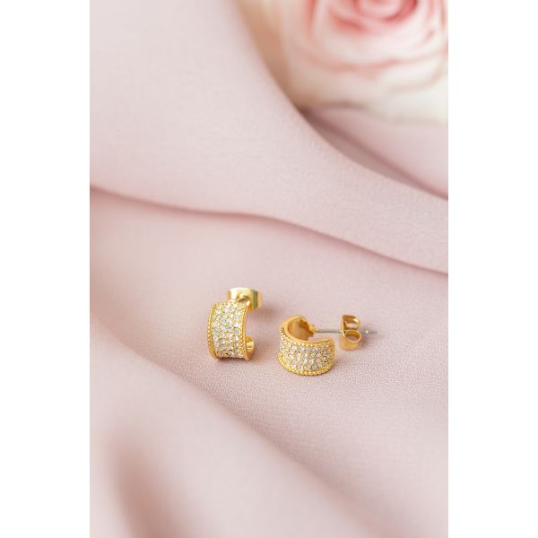 Lucie Earrings Petite - Gold/Clear