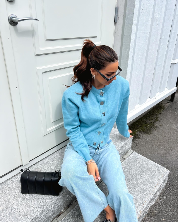 Firm Knit Cardigan - Blue Topaz - Image 8