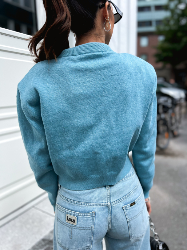 Firm Knit Cardigan - Blue Topaz - Image 11