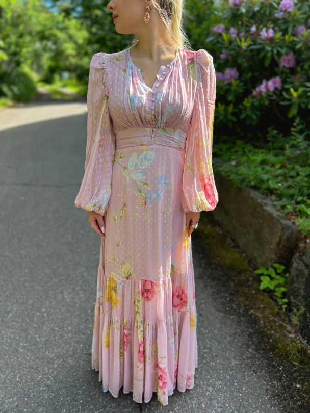 Dotted Georgette Gown - Flourish Wall  - Image 1