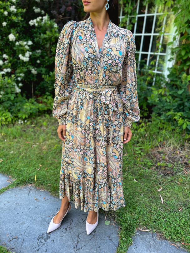Bohemian Midi Dress - Feathers - Image 1