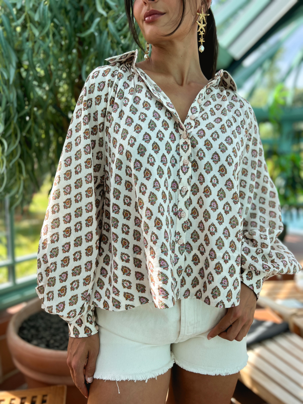 Cotton Slub Top - Paisley - Image 1