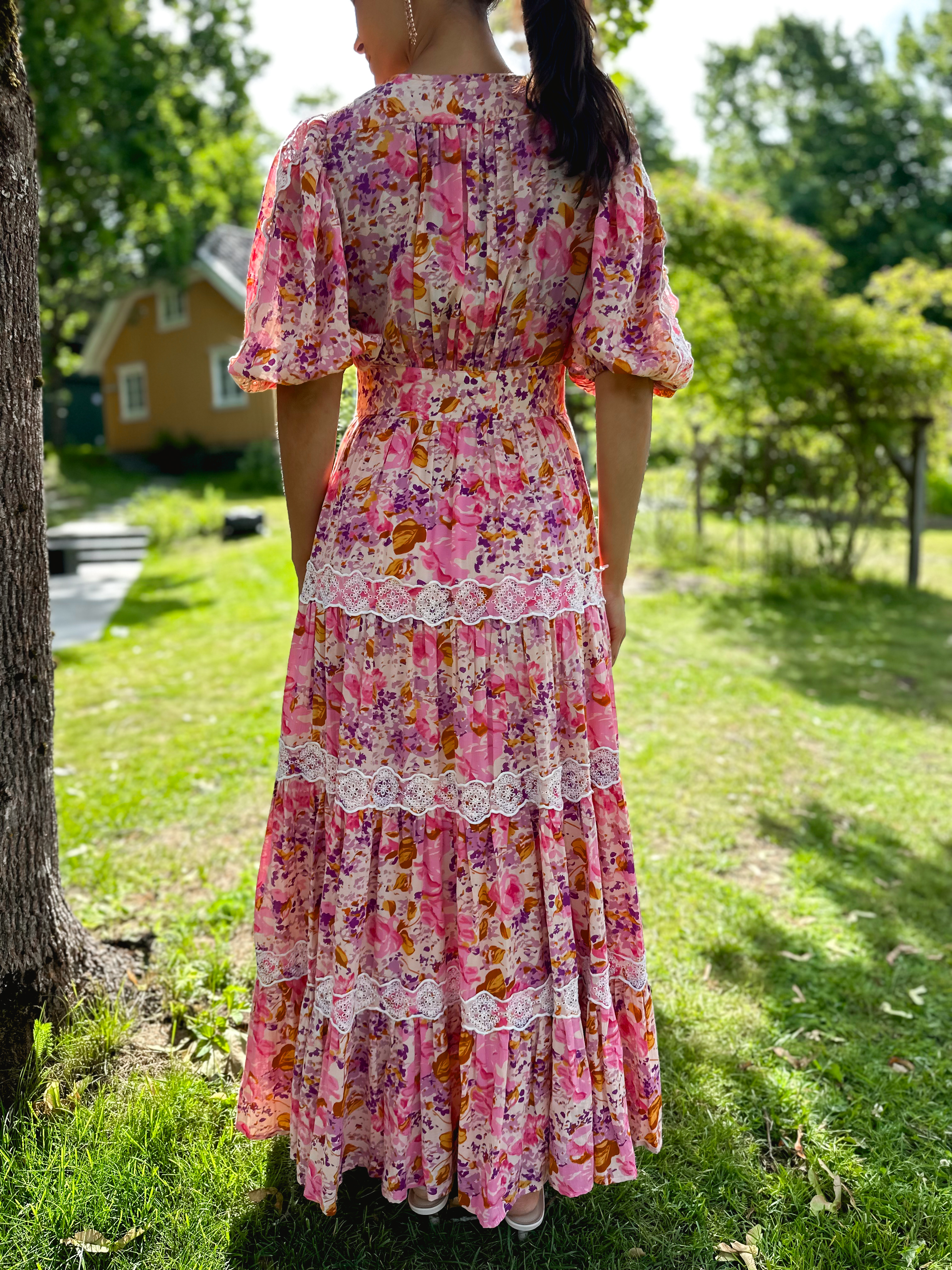 cotton slub tiered dress VELVET By G & S Leighton Cotton Slub Gauze Tiered Dress White S $239 H4