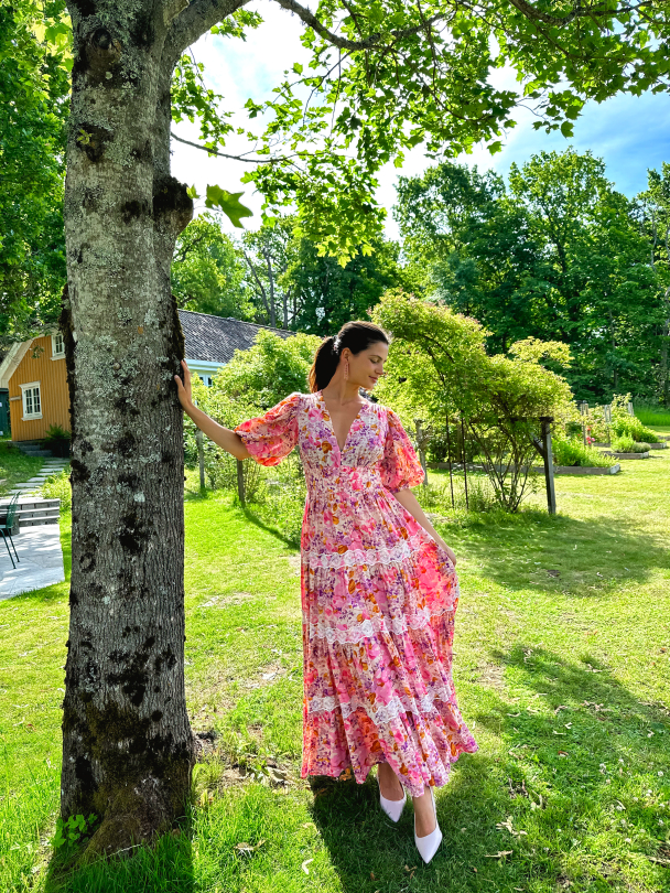Cotton Slub Tiered Dress - Hydrangea - Image 4