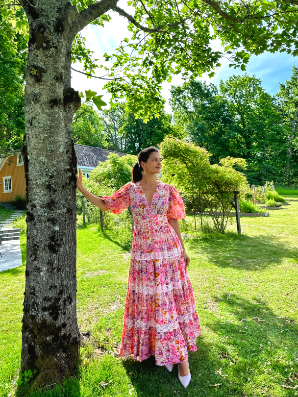 Cotton Slub Tiered Dress - Hydrangea - Image 5
