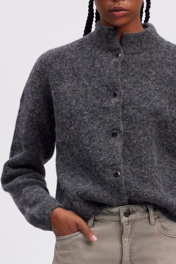 Alpha short cardigan - Charcoal melange - Image 5