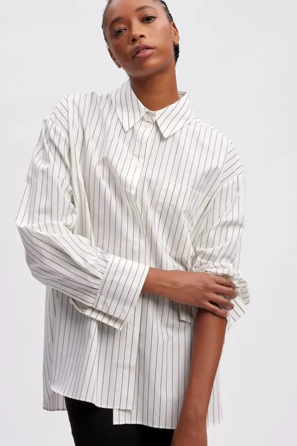 Noelle Shirt - White Pinstripe  - Image 2