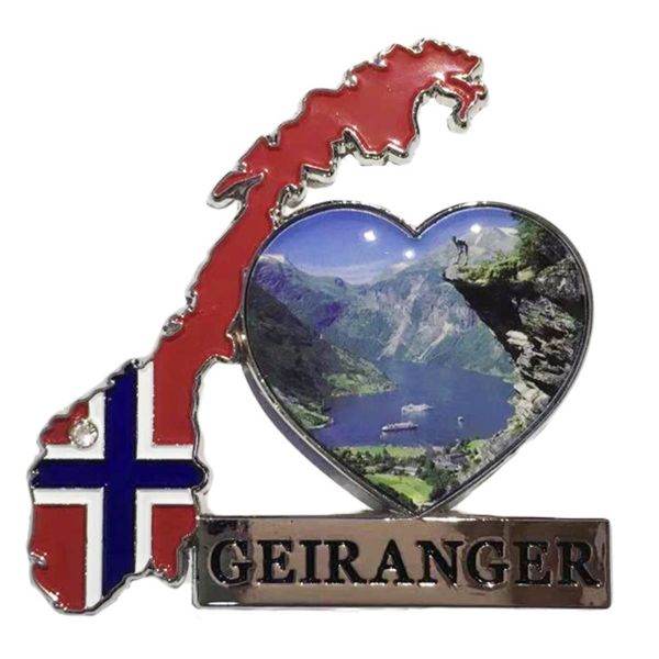  Magnet, norgeskart Geiranger 
