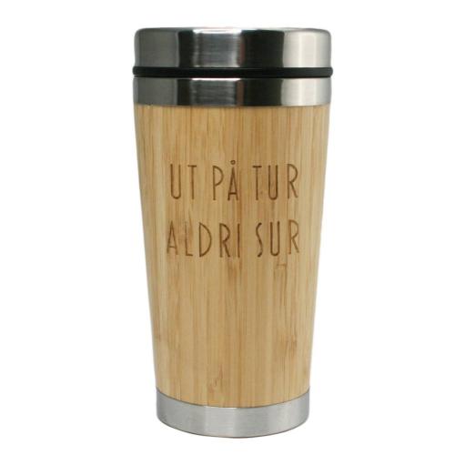 Termokopp, ut på tur aldri sur, bambus 
