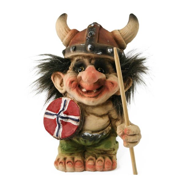 Troll med vikinghjelm, skjold og spyd (Troll nr. 013) 