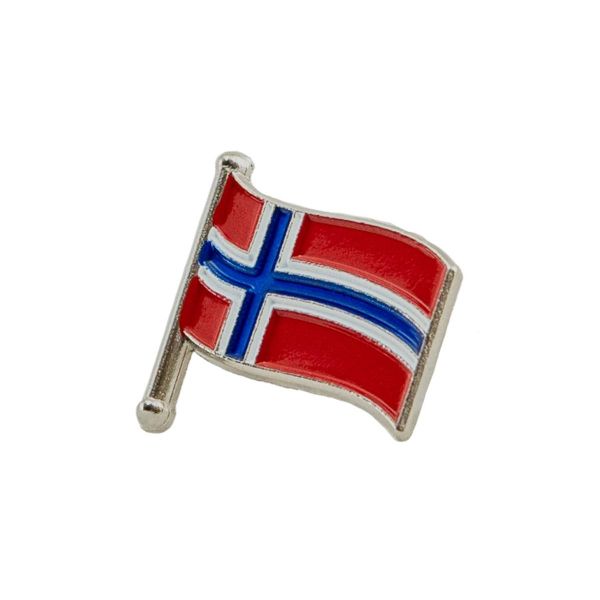  Pin med norsk flagg på stang 