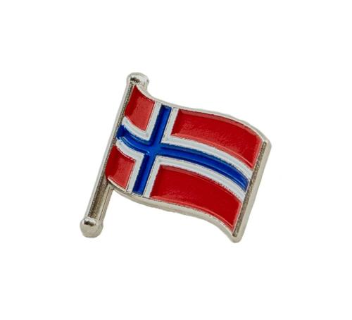 Pin med norsk flagg på stang 