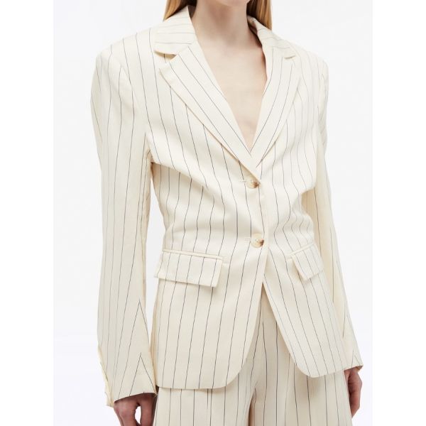 Drapey Striped Blazer