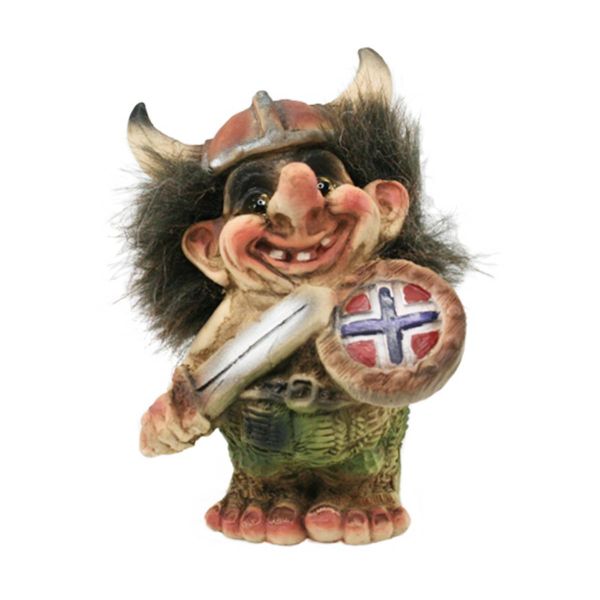 Troll med vikinghjelm, skjold og sverd (Troll nr. 006) 