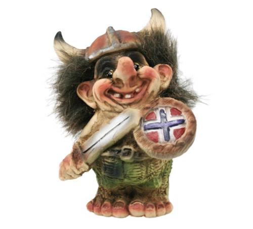 Troll med vikinghjelm, skjold og sverd (Troll nr. 006) 
