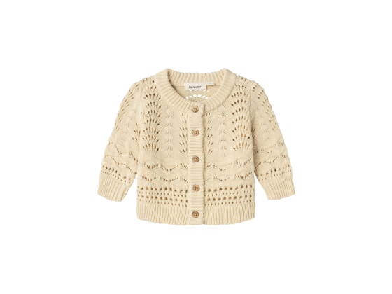 Lale Knit Cardigan, Bleached Sand - Lil' Atelier