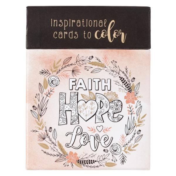 Boxed Coloring Cards - Faith Hope Love