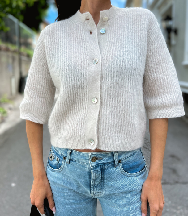 Andrea Knit Rib Cardigan - Pumice Spice  - Image 1