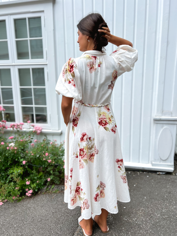 Linen Button Down Dress - Rosette - Image 4