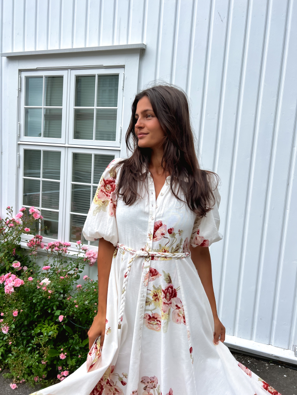 Linen Button Down Dress - Rosette - Image 5