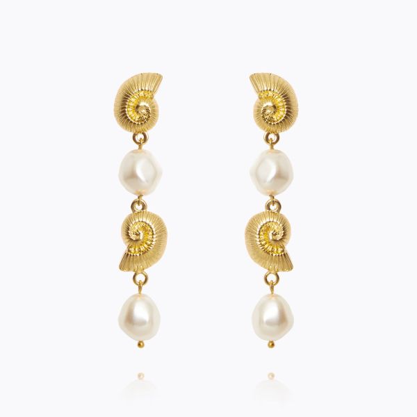 Shell Pearl Earring Gold 