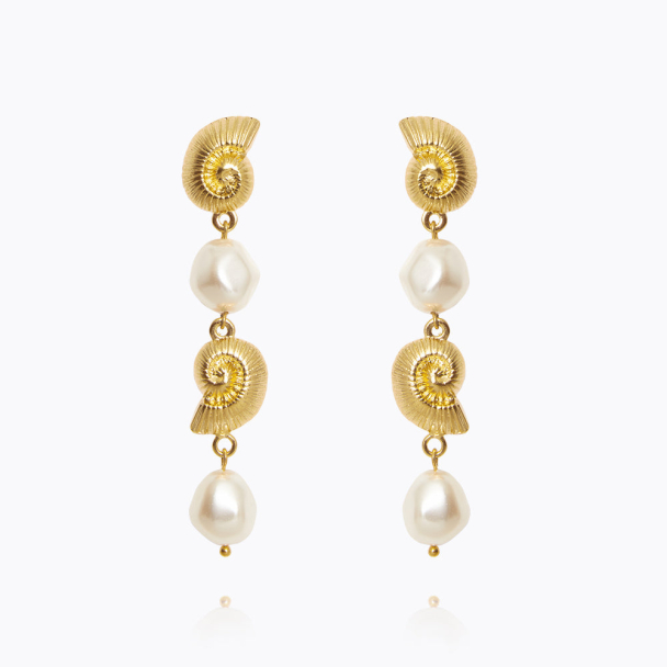 Shell Pearl Earring Gold 